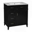 Meuble-lavabo de 30 pouces avec lavabo en céramique, tablette réglable, porte à fermeture en douceur et trois tiroirs à fermeture en douceur
