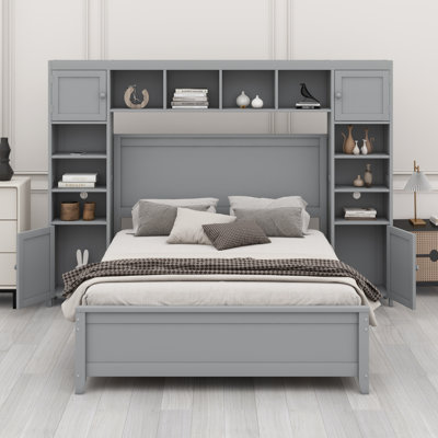 Bed With All-In-One Cabinet And Shelf