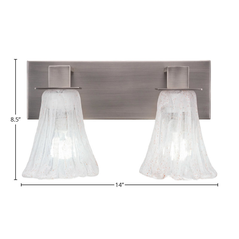 Apollo 2 Light Bath Bar Shown In Graphite Finish With 5.5" Fluted Italian Ice Glass