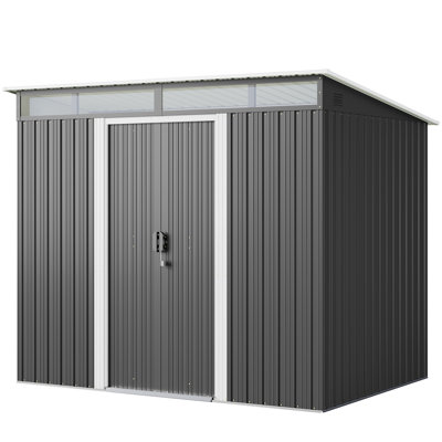 8 ft. W x 6 ft. D Metal Vertical Storage Shed