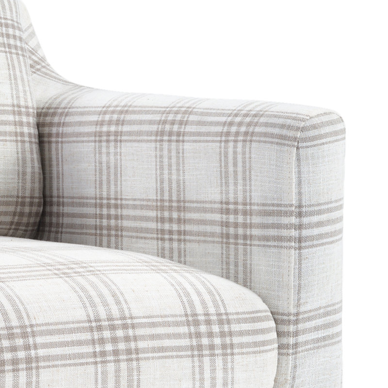 Fauteuil d'appoint pivotant à rayures 32,28 po, Beige