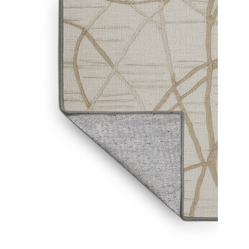Tapis abstrait gris lavable à la machine, Rectangulaire 2 pi x 3 pi