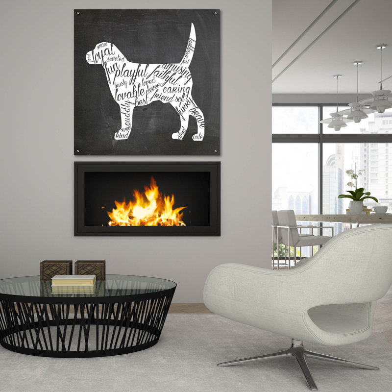 «Dog» par Erin Clark, art mural en verre acrylique, H 36 po x l 36 po x P 0,2 po