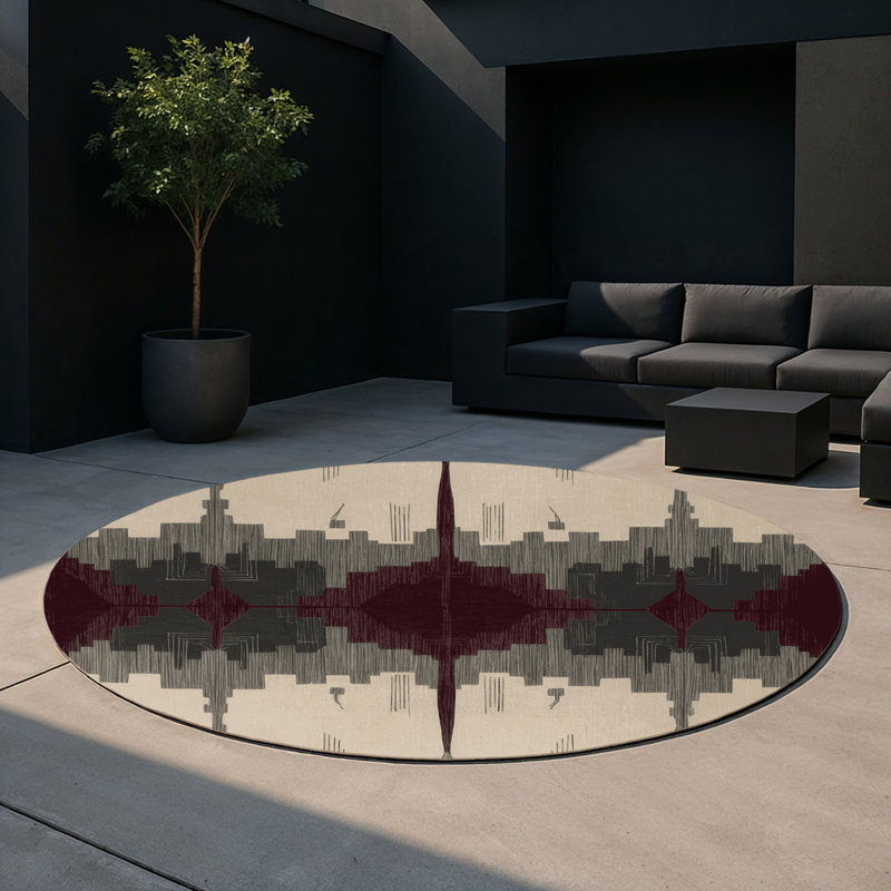 Antique Reverie Indoor And Outdoor Area Rug, Round 5'