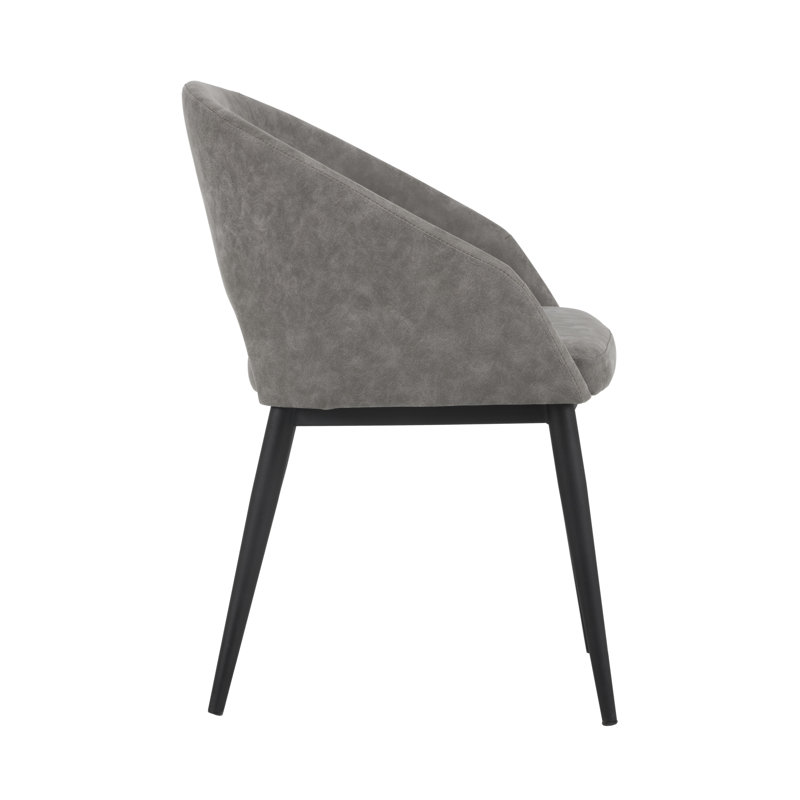 Urban Unity Upholstered Arm Chair, Gray , Black Faux Leather