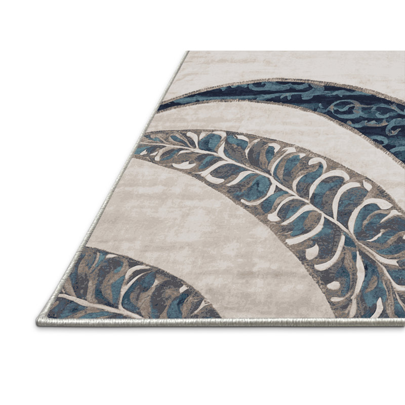 Tapis beige soyeux et moelleux, Tapis de couloir 2 pi x 4 pi