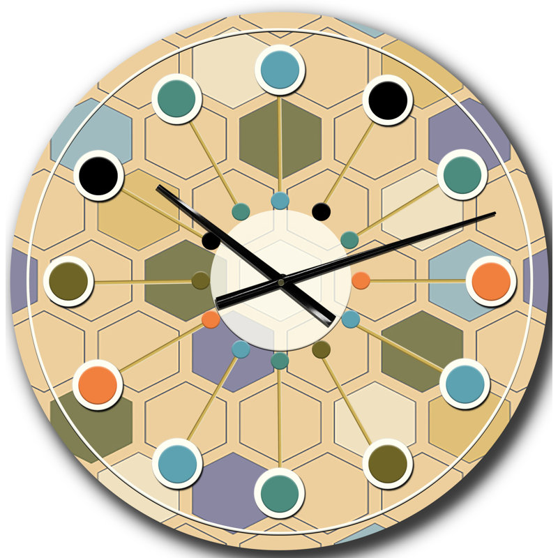 Horloge murale rétro Mid-Century, Grand