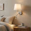 Applique murale câblée réglable noire moderne à deux lumières avec lampe de lecture à DEL de 3 W et abat-jour en tissu E26 pour le chevet-1705611008-1705611014