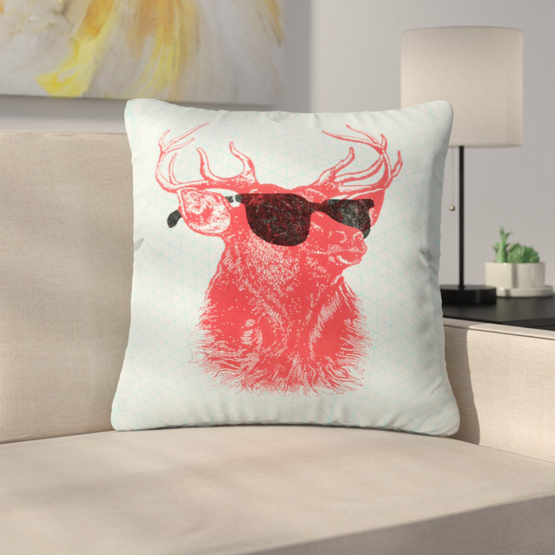 Young Buck Throw Pillow, 26" x 26"