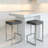 Bybee Upholstered Faux Leather Counter Stool with Stainless Steel Frame