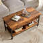 Grande table basse extensible à plateau relevable Sparta avec rangement et roulettes interchangeables, table basse carrée pour le salon  -88672349