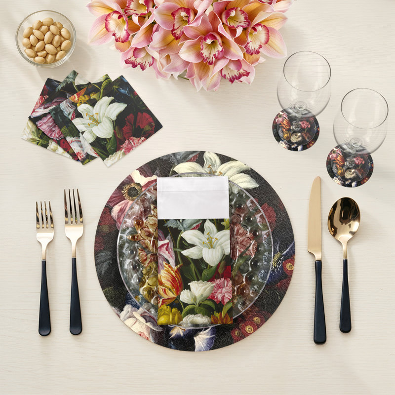 Guerlin Splendor Vegan Leather Round Coasters