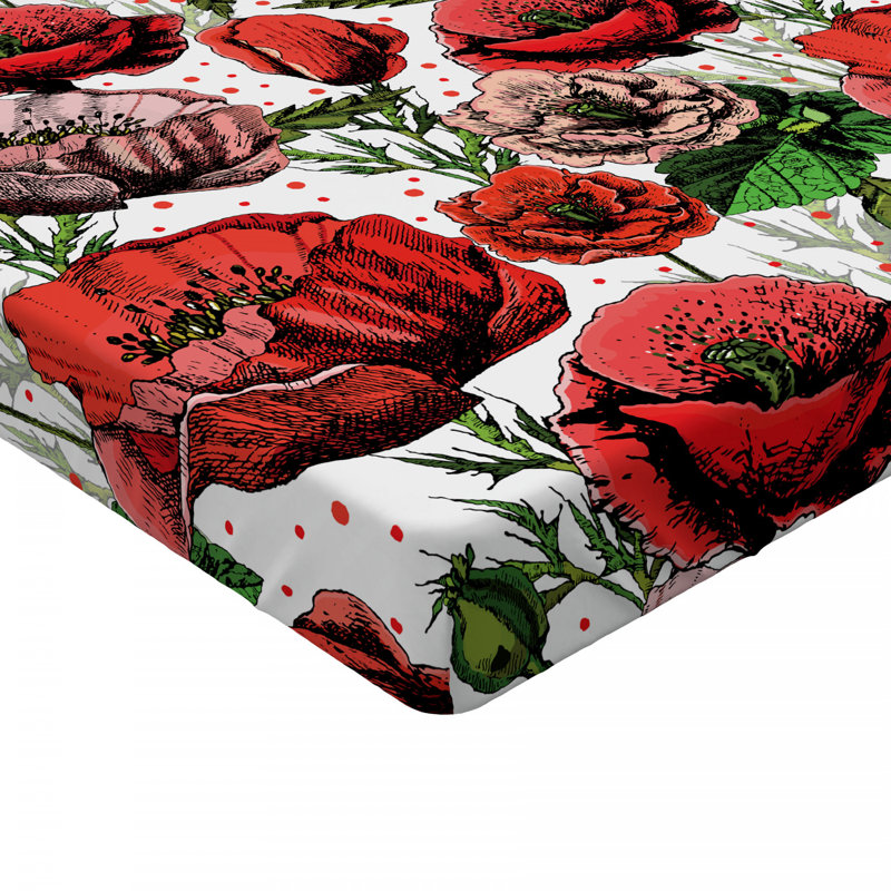 Microfiber Floral Fitted Sheet, Full/Double Fitted Sheet