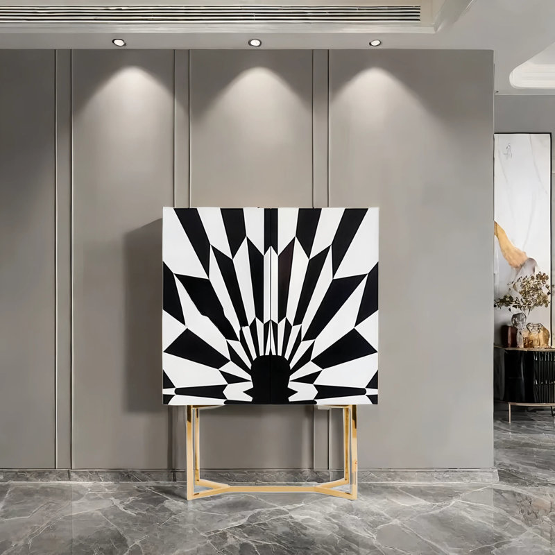 Light Luxury Solid Wood Two-Door Sideboard