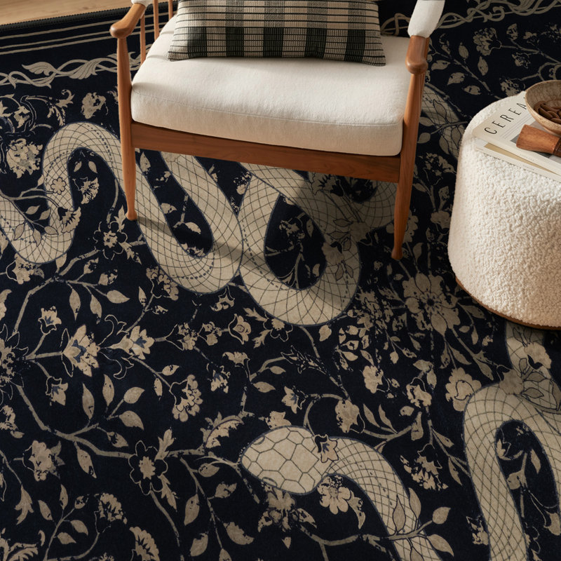 Tapis noir Palas, Rectangulaire 8 pi x 10 pi