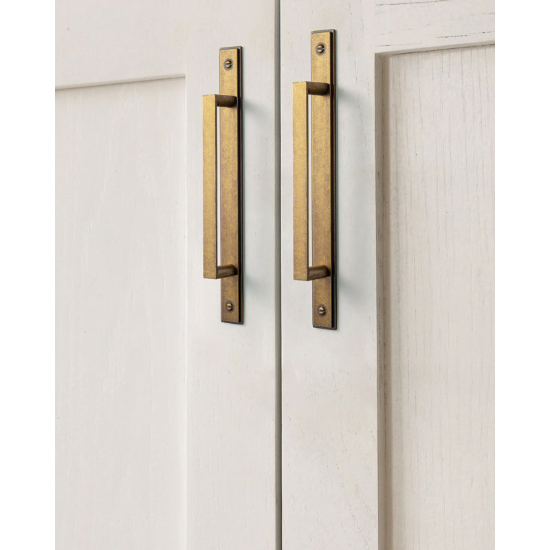 Classic Cabinet Handle With Backplate（G026）, 5", Antique Brass