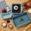 Ensemble de plats de cuisson en céramique 3 pièces, plats de cuisson en grès, ensemble de service de casseroles - bleuet-124431884