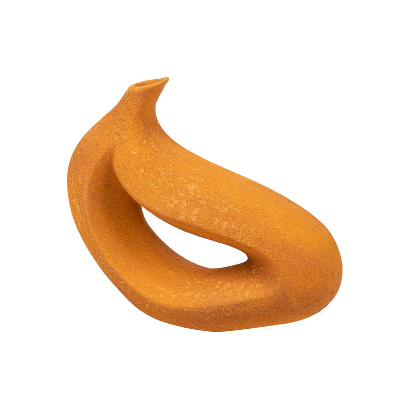 Ceramic / Porcelain Table Vase, Orange, 32cm H x 40cm W x 12cm D