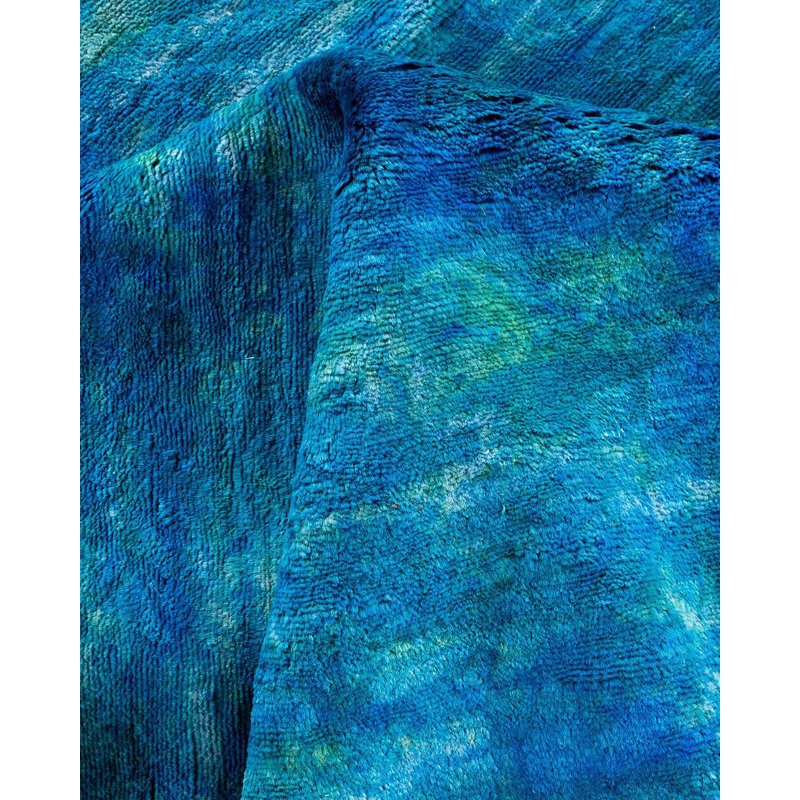 Tapis bleu nouvel âge 4 pi 4 po x 10 pi 3 po Clintona