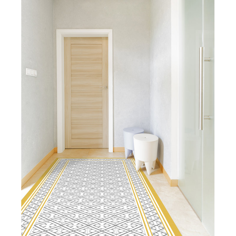 Georgianne Vinyl Machine Printed Area Rug, Runner 80 x 300cm