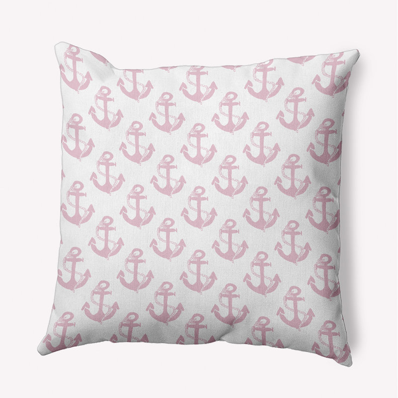 Coussin décoratif réversible intérieur / extérieur Nantucket, H 16 po x l 16 po, Rose clair