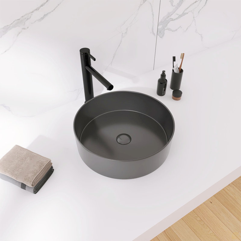 Lavabo de salle de bain vasque circulaire en céramique