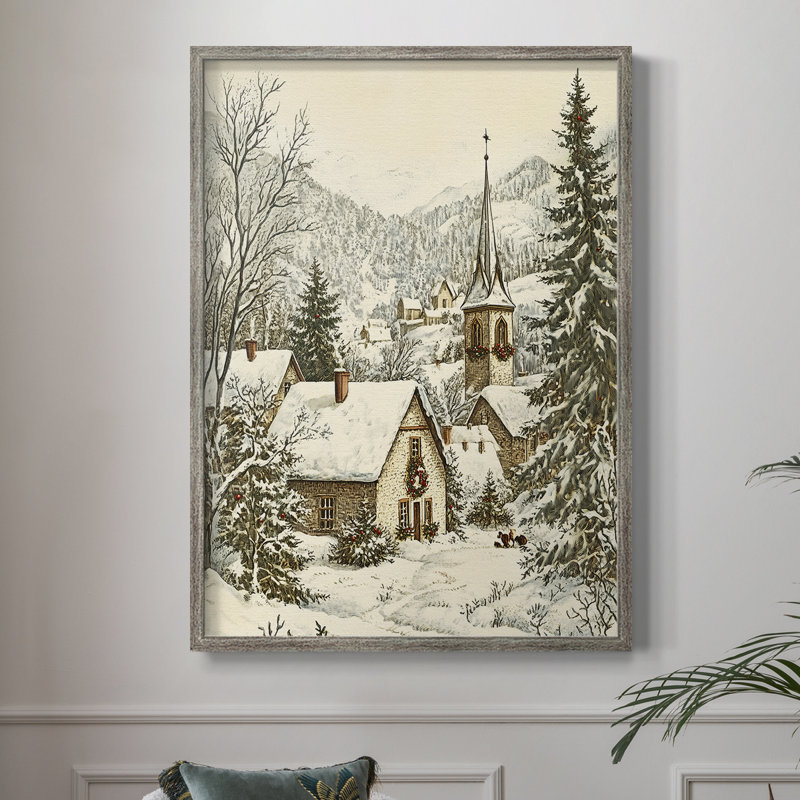 «Christmas Holiday Art Dxxi», reproduction d'art encadrée - bois massif, H 21 po x l 17 po