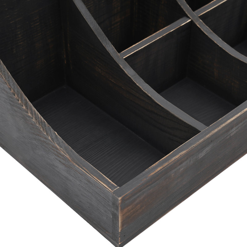 Solid Wood Desk Organizer, Black