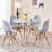 5-Piece Round Dining Table Set for 4, 35.5” Kitchen Table with Chairs, Solid Wood Legs, Plastic Seats, Gray-32835126-32835210-19293708