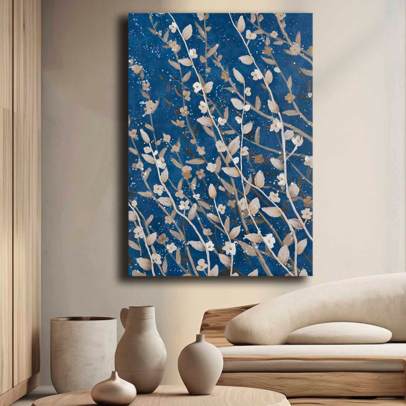 "Blue Blossom Branch", art mural sur toile