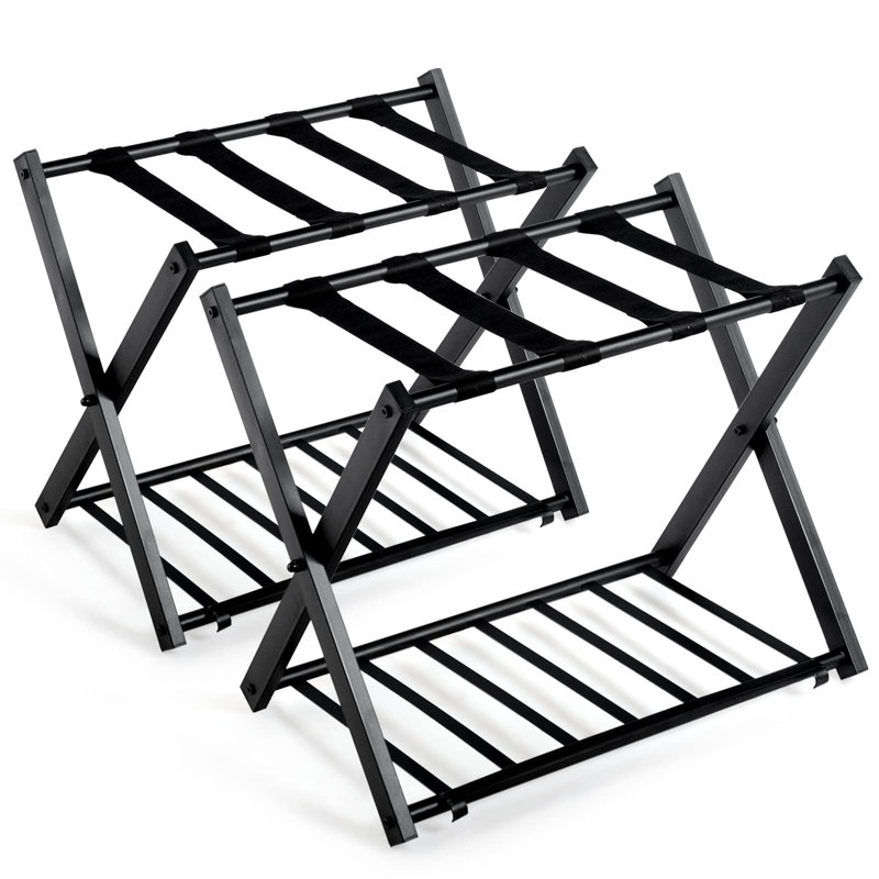 2 Pair Shoe Storage Bench, Black
