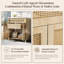 Meuble-lavabo Boho avec finition en bois naturel, lavabo en résine et rangement caché