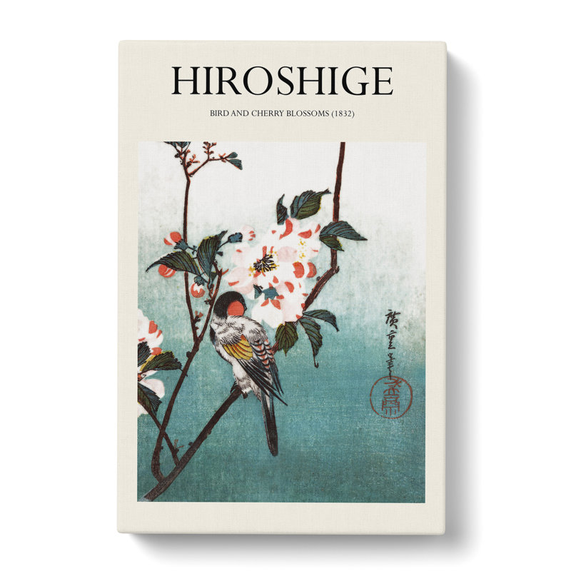 A Bird Upon A Cherry Branch by Utagawa Hiroshige - Wrapped Canvas Painting, 60cm H x 40cm W x 3cm D
