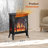 Winston Porter 17" Freestanding Fireplace Stove Heater With Realistic Flame For Home Office With Realistic Log Flame Effect, Adjustable Flame Effect/Brightness/Heating Mode, Overheating Safe Design