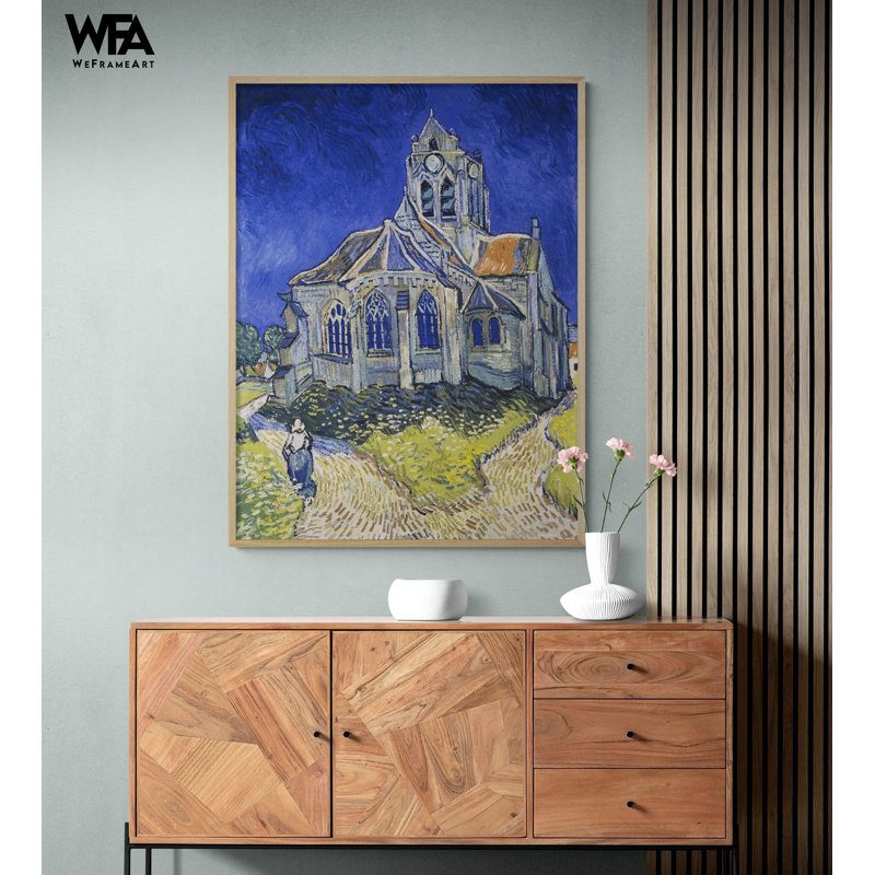 «Auvers Sur Oise» par Vincent Van Gogh, «The Church At Auvers Sur Oise», reproduction d'art encadrée, H 5 po x l 7 po