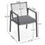 Ensemble de salle à manger d'extérieur, ensemble de 6 chaises en aluminium avec table de salle à manger en aluminium et plateau