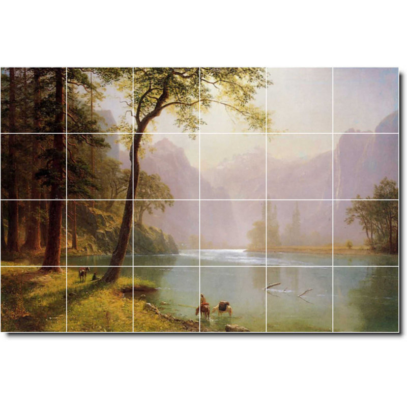 Carreau de céramique décorative 36 po x 24 po 6 po x 6 po, Paysage 443