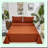 Rustic Queen Bedding Set - 4 Piece Burnt Orange Sheet Set with Fitted Sheet, Flat Sheet, and 2 Pillowcases - Soft Bed Sheets