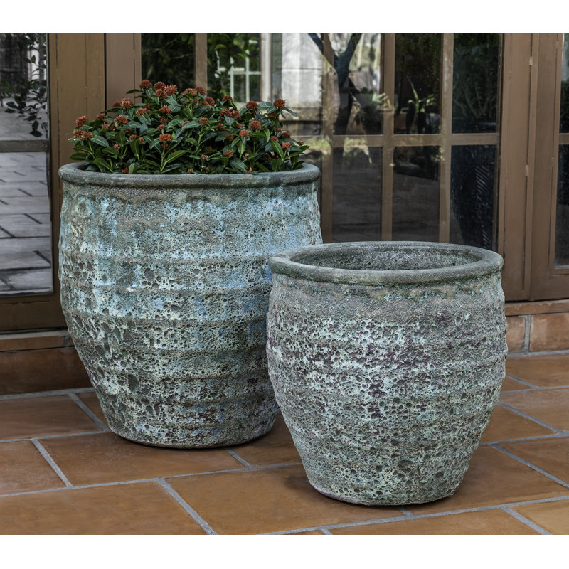 Knossos Handmade Planter, Verdigris