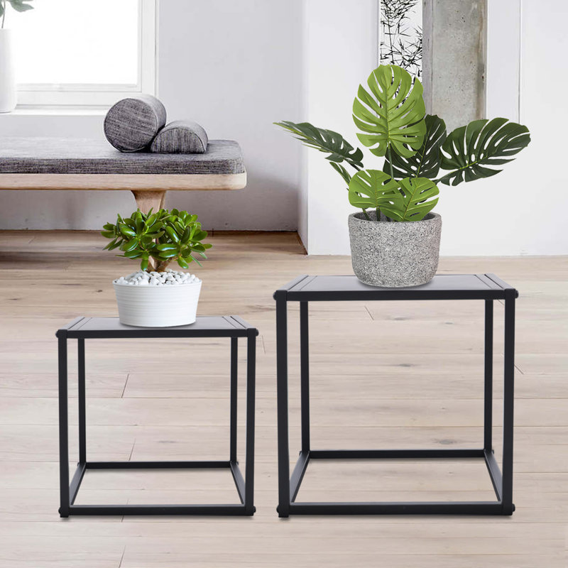 2 PCS Black Frame Nesting Tables