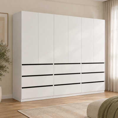Armoire Wardrobe Closet With 9 Drawers For Bedroom(set Of 3)