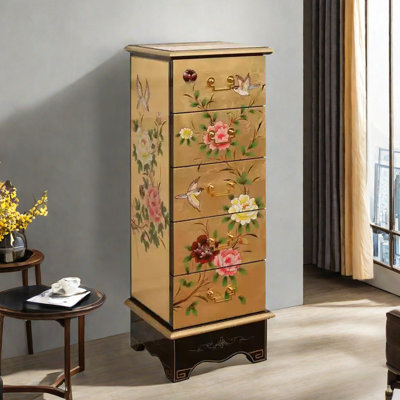Commode décorative à 5 tiroirs pour chambre à coucher et salon