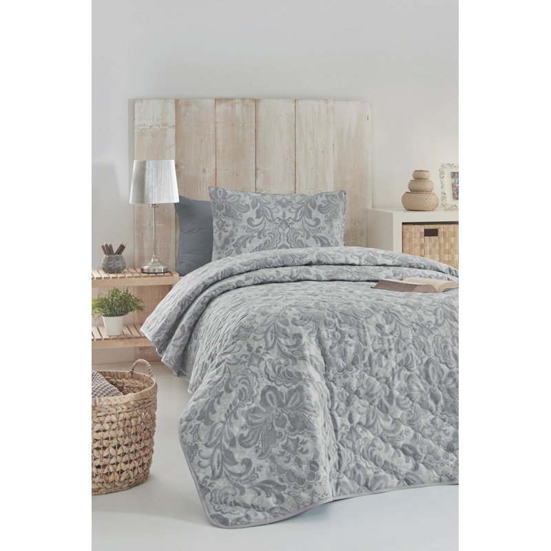 Couvre-lit 100% coton Akeem, Couvre-lit 61 po x 79 po