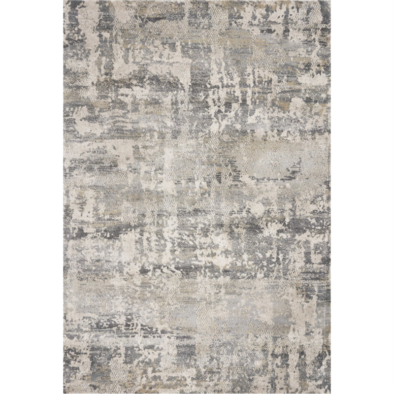 3' X 5' Natural Abstract Area Rug, Rectangle 5'3" x 7'7"