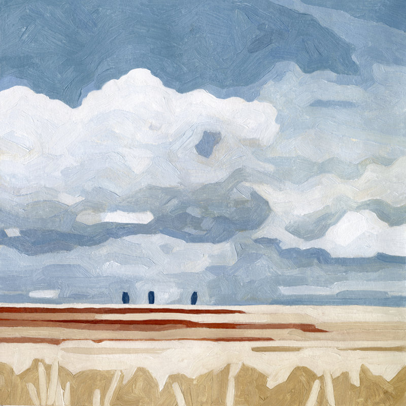 Paysage de prairie I, H 30 po x l 30 po