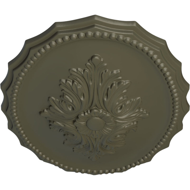 Médaillon de plafond Endurathane Oxford, l 16 7/8 po x H 11 3/4 po x P 1 1/2 po, finition hamamélis peinte à la main