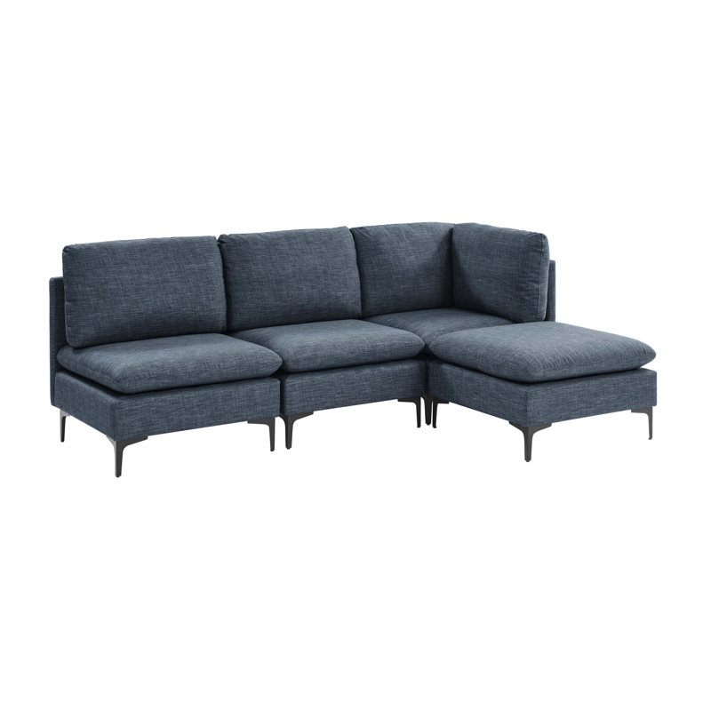 Linen Modular Sectional Sofa with Easy Assembly