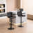 Denan Swivel Adjustable Height Bar Stools, Faux Leather Modern Bar Stools, Upholstered Counter Stool-452764888