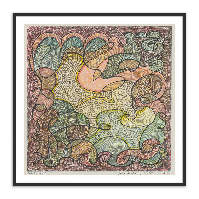 No Return Print by Pepi Sprohge, Black Single Picture Framed, 40" H x 40" W x 2.5" D