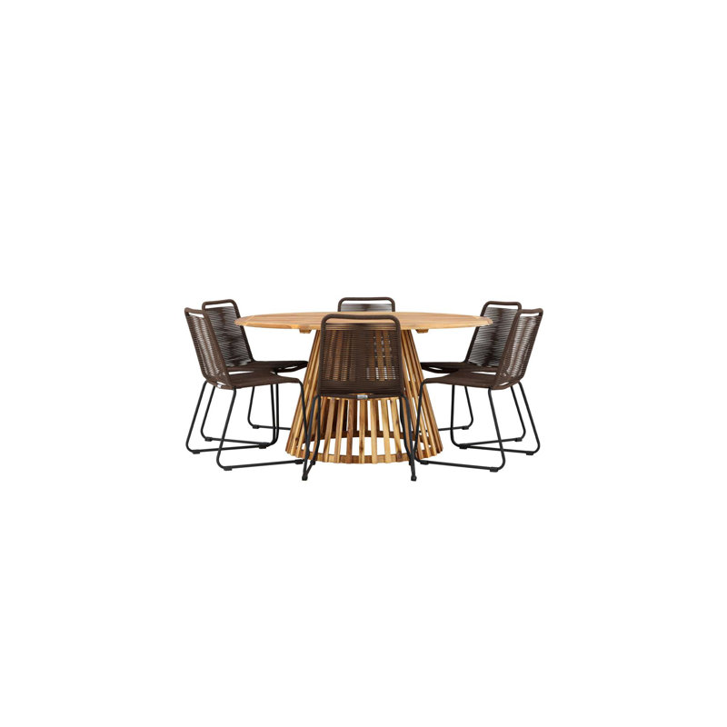 Ashtyn 6 - Person Patio Dining Set Round Table